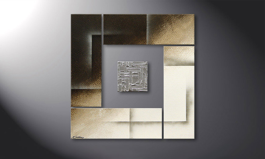 Silver Cube 80x80x2cm Obraz