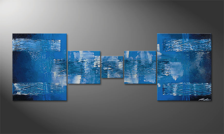 Blue Waves 180x60cm Obraz