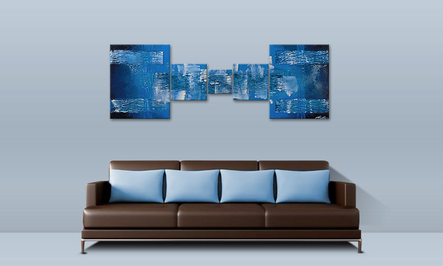 Blue Waves 180x60cm Obraz