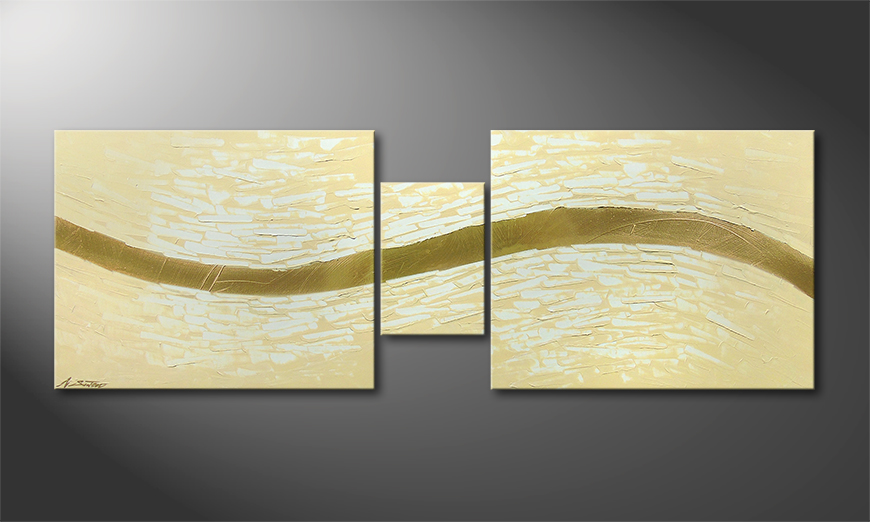 Golden Stream 140x50cm Obraz