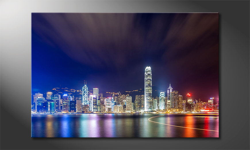 Hongkong-at-Night-Obraz