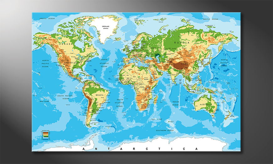 Physical-Worldmap-Obraz
