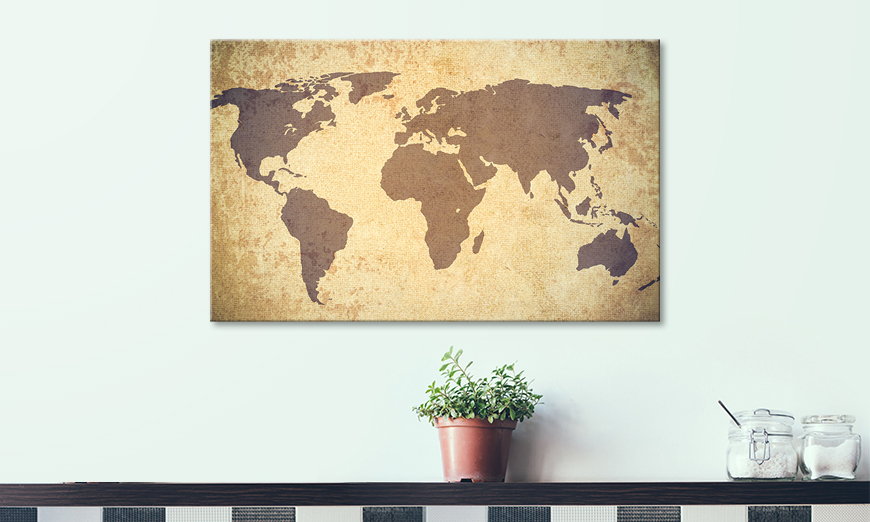 Piękny wydruk Worldmap Grunge 80x50 cm