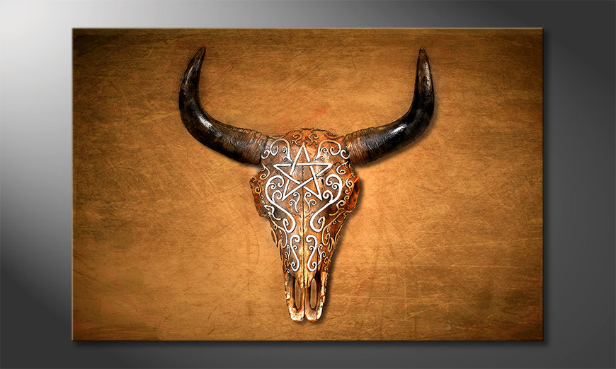 Wydrukowany-obraz-Bison-Skull