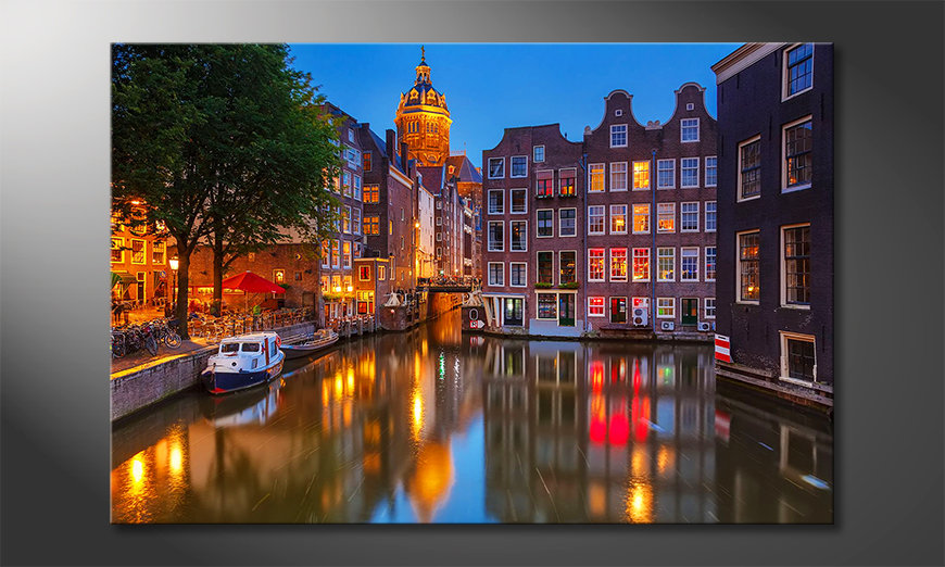 Wydrukowany-obraz-Canal-in-Amsterdam