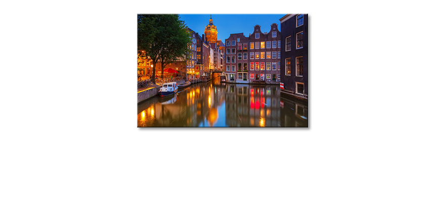 Wydrukowany-obraz-Canal-in-Amsterdam