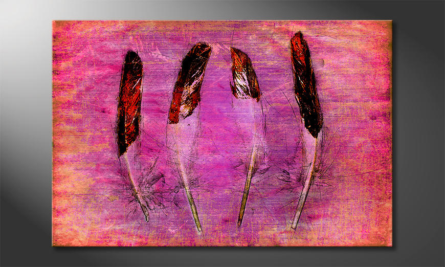 Wydrukowany-obraz-Feathers-and-Pink