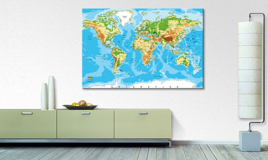 Wydrukowany obraz World Map New Look 120x80 cm