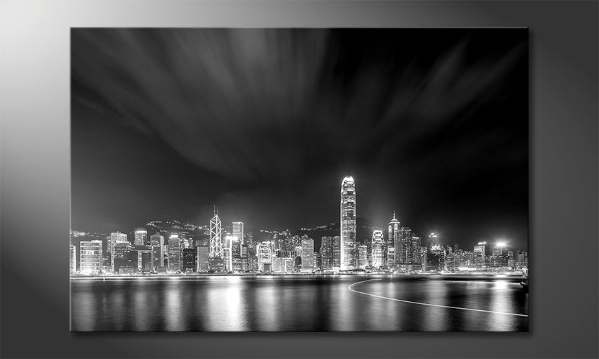 Ładne-malowanie-Hongkong-At-Night