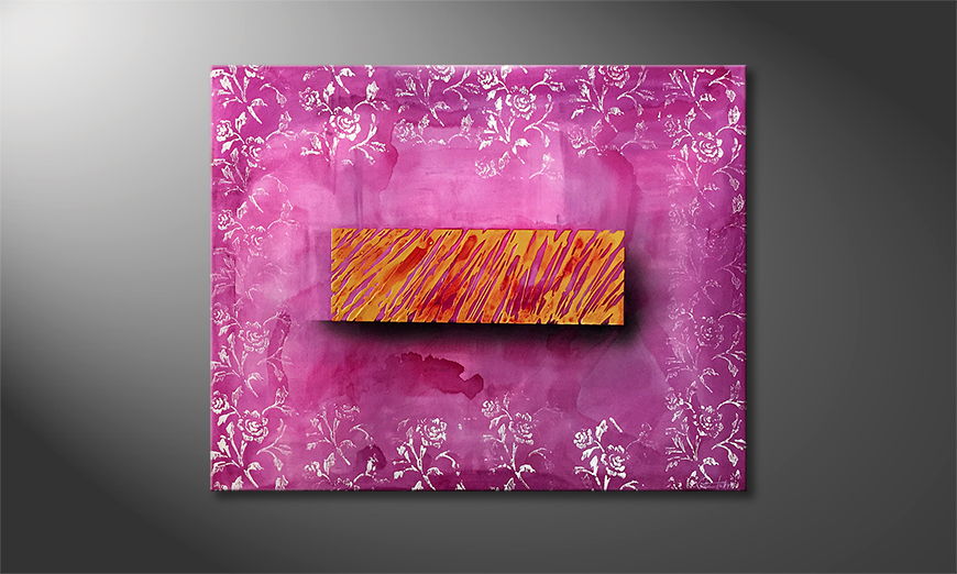 Malarstwo na p 322 ótnie Pink Flowers 100x80cm