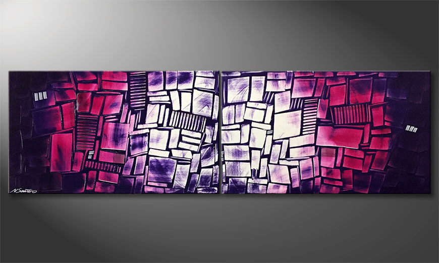 Malarstwo na płótnie Purple Window 200x60cm