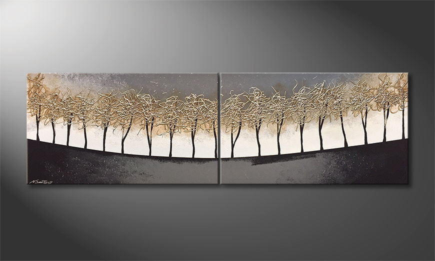 Malarstwo na płótnie Silver Trees 200x60cm