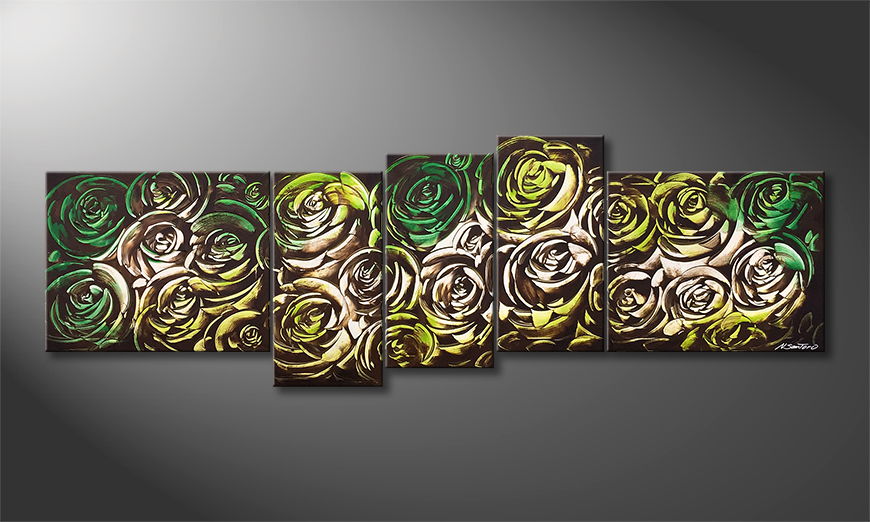 Nasze malarstwo Green Roses 210x70cm