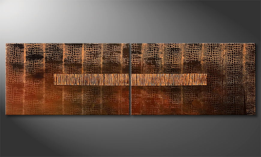 Nowoczesna sztuka Copper Age 200x60cm