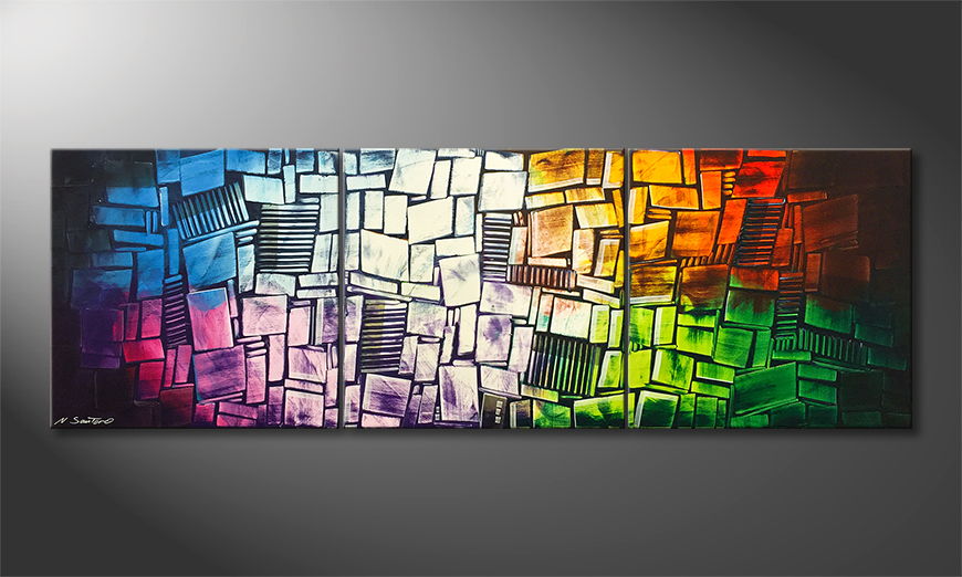 Nowoczesna sztuka Disarranged Colors 210x70cm