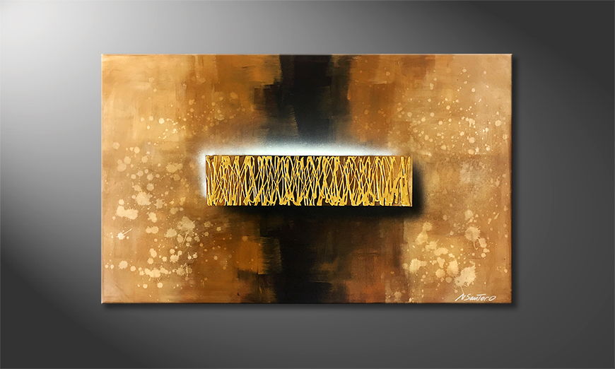 Nowoczesna sztuka Golden Dust 120x75cm