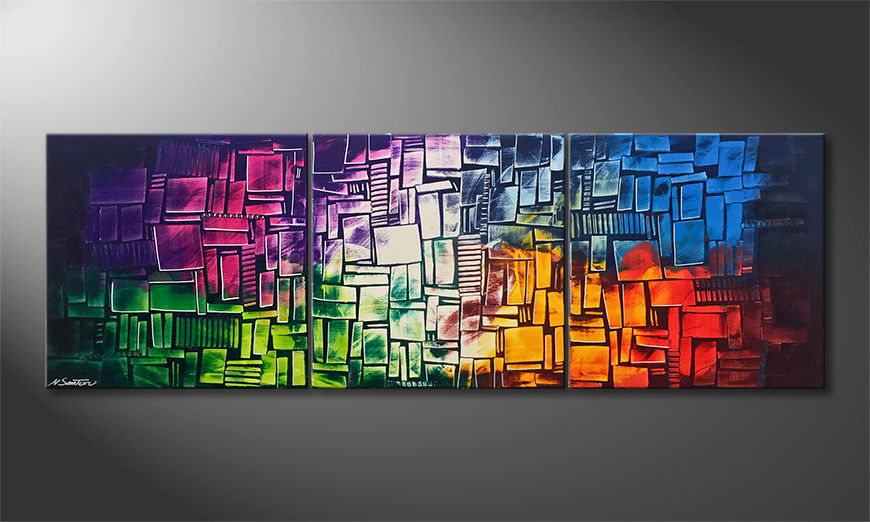 Nowoczesna sztuka Invasion Of Colors 210x70cm
