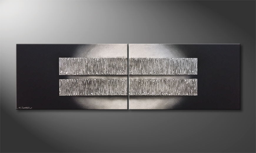 Nowoczesne obraz Silver Reflection 200x60cm