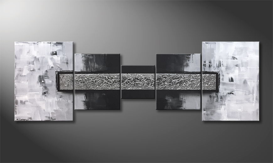 Nowoczesne obraz Silver Struggle 210x70cm