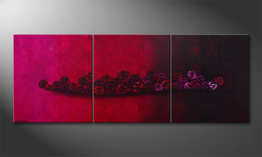 Obraz Bed Of Roses 210x80cm
