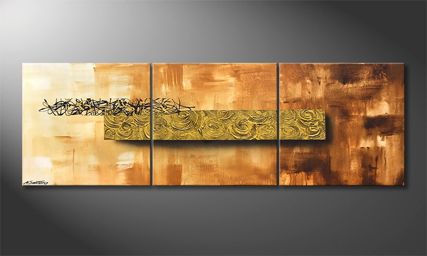 Obraz do salonu Golden Roses 180x60cm