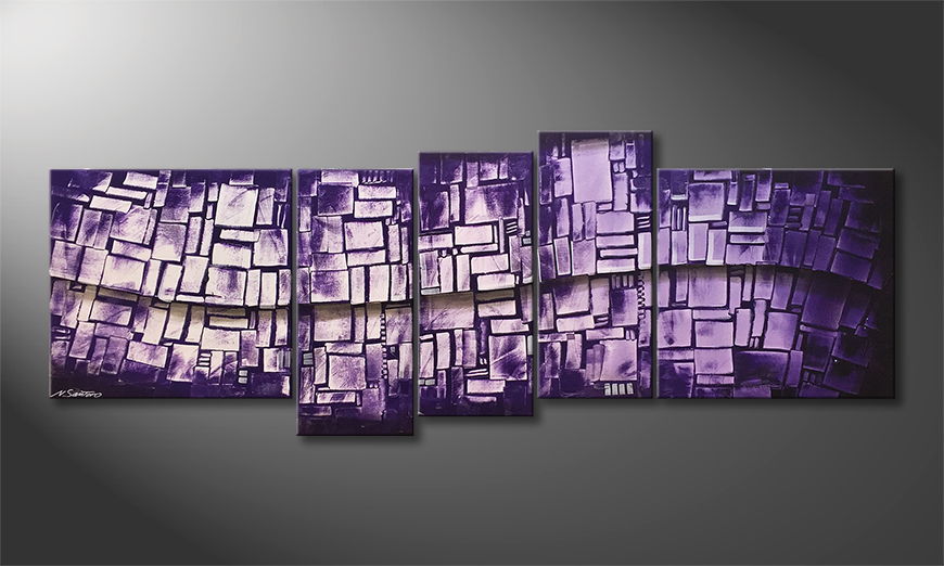 Obraz do salonu Purple Stones 210x80cm