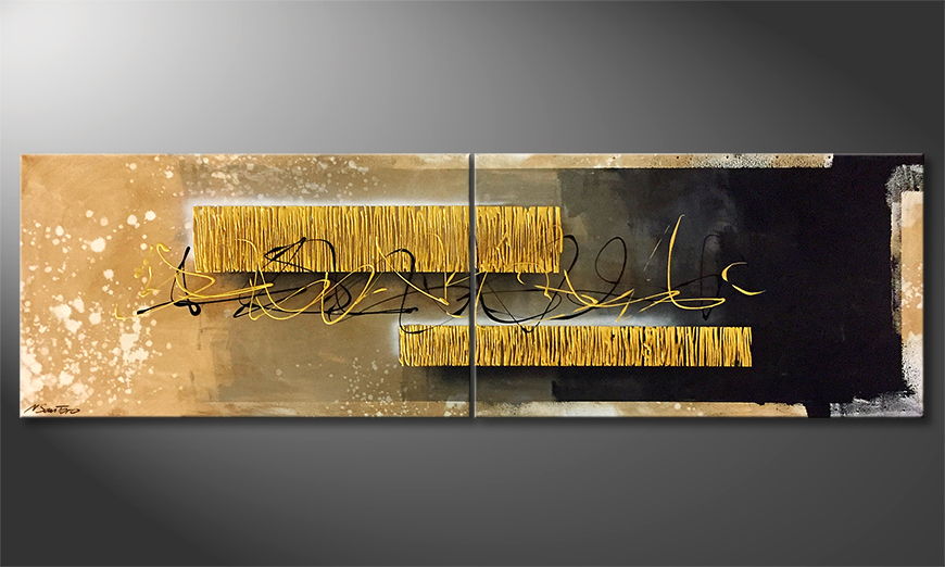 Ładne malowanie Golden Cage 200x60cm