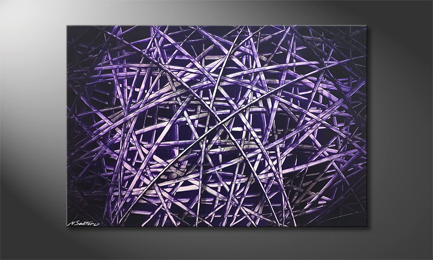 Ładne malowanie Purple Lines 120x80cm