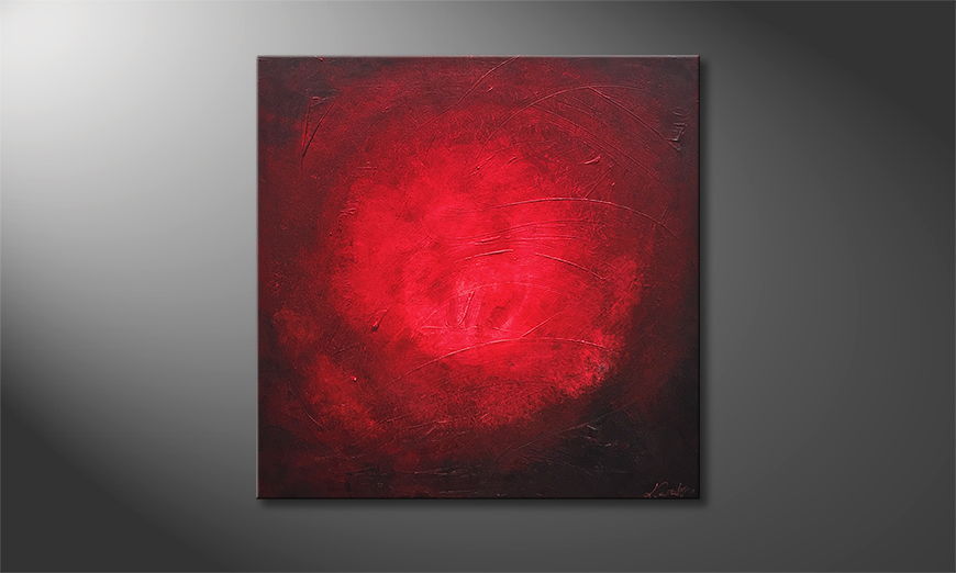 Ładne malowanie Red Moon 80x80cm